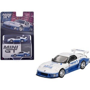Mazda RX-7 LB-Super Silhouette RHD (Right Hand Drive) "IMSA" White and Blue Limited Edition 1/64 Diecast Model Car by Mini GT - 1 of 4