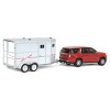 Greenlight Collectibles 1/64 2021 Chevrolet Tahoe, Cherry Red, with Horse Trailer 32230-C - 3 of 4