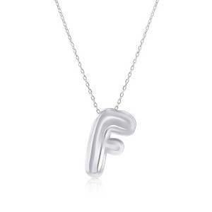 Bella Silver Sterling Silver, Bubble Initial Letter 18" Pendant Necklace - 1 of 2