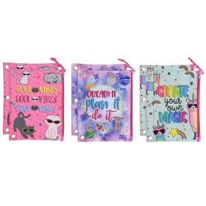 Paper Junkie 6-Pack Canvas Fantasy Multipurpose Pencil Pouch Travel Makeup Case with Zipper, 9.5 x 7.5 in - 1 of 4