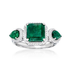 Ross-Simons 2.50 ct. t.w. Emerald Ring in Sterling Silver - 1 of 4