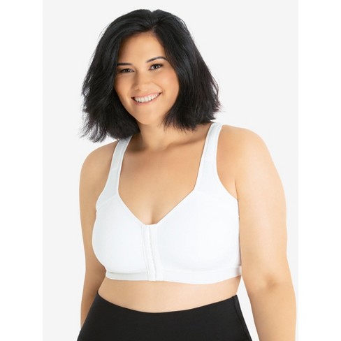 Leading Lady The Lillian - Back Smoothing Seamless Support Bra in White,  Size: 42B