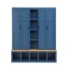 Farmhouse 4-in-1 Hall Tree with Hooks, Entryway Coat Rack and Shoe Storage Cabinet with Seating Bench for Hallway or Living Room-The Pop Home - 4 of 4