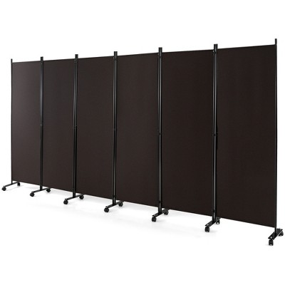 Costway 6-panel Folding Room Divider 6ft Rolling Privacy Screen With ...