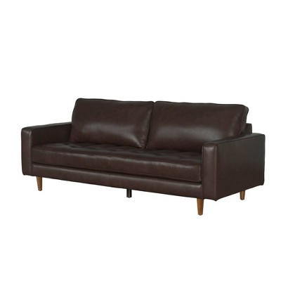 Hobbes Mid-Century Leather Sofa Brown - Abbyson Living