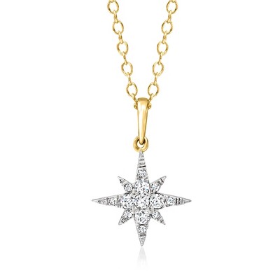 Pure Collection by Ross-Simons 0.10 ct. t.w. Diamond North Star Pendant Necklace in 14kt Yellow Gold Size 18