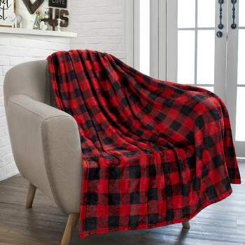 PAVILIA Premium Fleece Throw Blanket for Sofa Couch, Soft Flannel Plaid Stripe Decorative Print Blanket