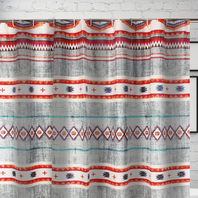 Kiva Western Boho Shower Curtain 72" x 72" Multicolor by Greenland Home Fashion, 4 of 5