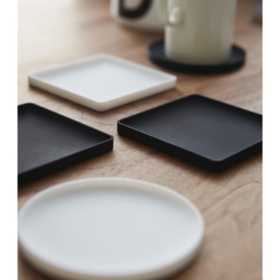 White Square Silicone Coasters Set of 6