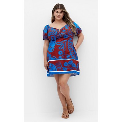 Women's Plus Size Marcie Print Dress - blue | CITY CHIC
