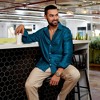 Campus Sutra Men Men's Aegean Blue Curly-Creased Shirt - 2 of 3