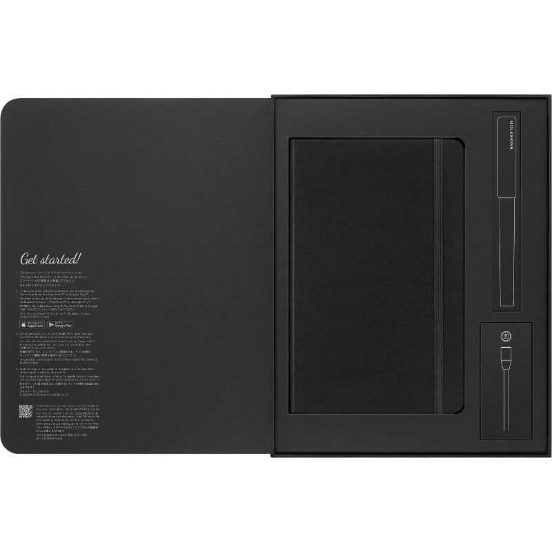 Moleskine 3 Set Bundle Ruled Smart Notebook and Smart Pen LG Hard Cover Black, 4 of 9