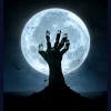 Junior's Design By Humans Halloween! Zombie Hand Reaching from Grave T-Shirt By EBCD T-Shirt - 2 of 3