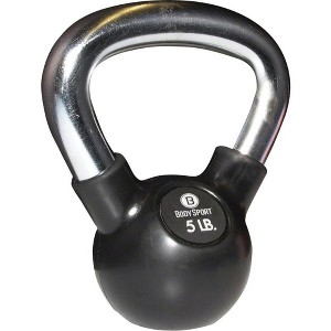 Body Sport Rubber Steel Kettlebell Weight, Strength Training Equipment for Home Gym, Black - 1 of 3