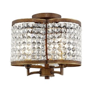 Livex Lighting Grammercy 3 - Light Semi-Flush Mount in  Hand Painted Palacial Bronze - 1 of 4