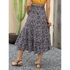 BLUEMING Maternity Skirts Floral High Low Hemline Dress Elastic Waist High Rise Tiered Maxi Skirts Flounce Long Skirts - 4 of 4