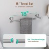 USHOWER Brushed Nickel Bathroom Hardware Set, Modern 18-Inch Towel Bar Set Wall Mounted, Durable SUS304 Stainless Steel, 4-Piece - 3 of 4