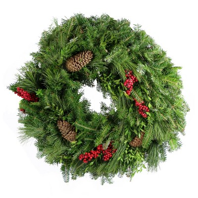24" Live Fresh Cut Carolina Wreath - National Plant Network