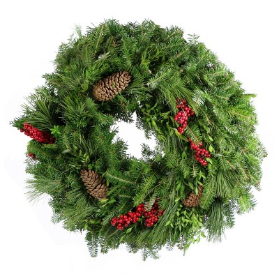 24" Live Fresh Cut Carolina Wreath - National Plant Network