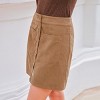 Women's Retro-Inspired Corduroy Button-Front Mini Skirt - Cupshe - 3 of 4
