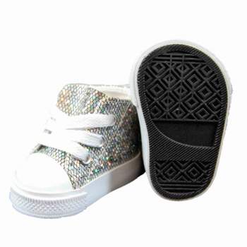 The Queen's Treasures 18 Inch Doll  Silver Sparkle Sneakers and Shoe Box
