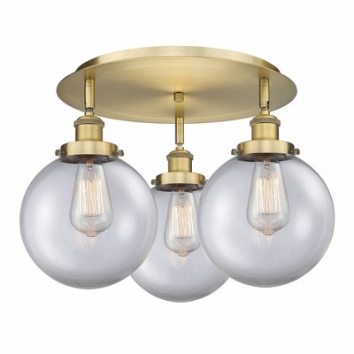 Canton - 3 Light Flush Mount In Art Deco Style-11.88 Inches Tall and 19.75 Inches Wide