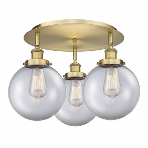 Canton - 3 Light Flush Mount In Art Deco Style-11.88 Inches Tall and 19.75 Inches Wide - 1 of 1
