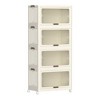 Alilang 22.44 Inch Stackable Storage Cabinet with Transparent Doors and Rolling Casters - Cream White - 3 of 4