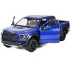 2017 Ford F-150 Raptor Pickup Truck Blue With Black Wheels 1/27 Diecast ...