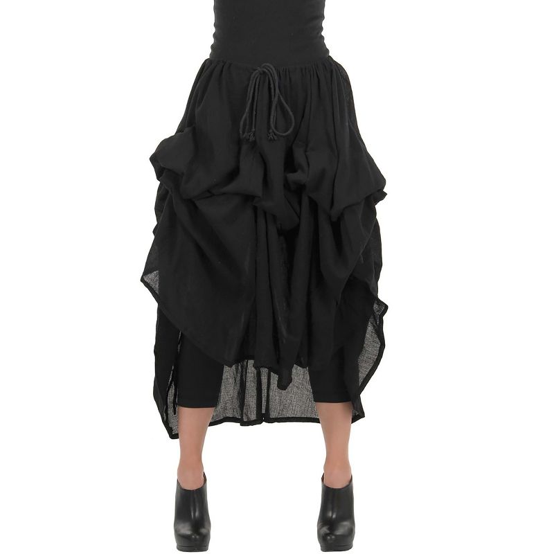 HalloweenCostumes.com One Size Fits Most  Women  Pirate Parachute Black Skirt, Black, 3 of 4