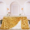 Wikineon Gold Sequin Tablecloth Party Glitter Table Cloth Big Payette 50x102 Inches Table Overlays for Wedding Outdoor Anniversary Holiday Decoration - 2 of 4