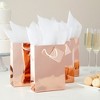 Sparkle and Bash 20 Pack Paper Small Gift Bags with Tissue Paper for Birthday and Small Business, Rose Gold, 8 x 6 x 3 In - 2 of 4