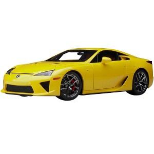 Lexus LFA Pearl Yellow with Red and Black Interior 1/18 Model Car by Autoart - 1 of 4