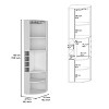 ORRD 71" Corner Bar Cabinet with Five Shelves, Eight Bottle Cubbies and Stemware,White - 3 of 4