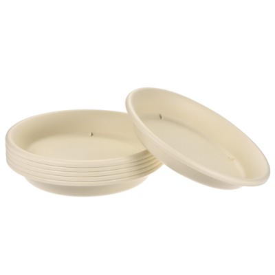 Unique Bargains Indoor Outdoor Plastic Round Flower Drip Tray Plant Pot Saucer 7 Inch 6 Pcs