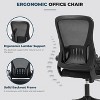 Ergonomic Office Chair with Flip-Up Armrests & Lumbar Support – Adjustable Swivel Desk Chair with Padded Seat, Mesh Back (Black) - 2 of 4