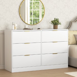 Grungis Modern 6-Drawer Dressers with Storage,Chest of Drawers for Bedroom,Living Room,Hallway - 1 of 4