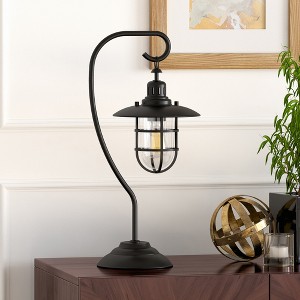 Hudson and Canal 22" Tall Nautical Table Lamp with Glass/Metal Shade - 1 of 4