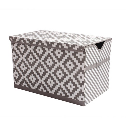 Bacati - Love Gray/white Storage Toy Chest : Target