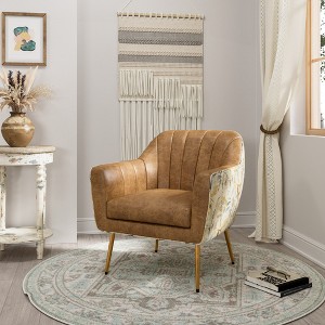 27" Wide Accent Chair in Fabric with Easy Assembly and Durable Construction for Living Room - 1 of 4