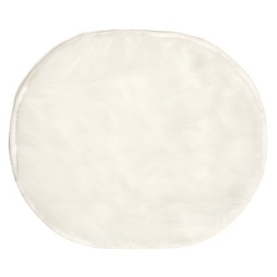 U Brands 11.4&#34;x9.8&#34; Locker Round Fur Rug White