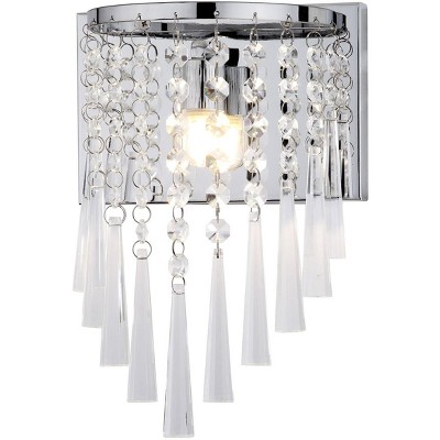 Contemporary Chrome 10" Beaded Direct-Wired Wall Sconce