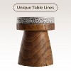 HDZNVF Modern Brown Concrete Mushroom Side Table with Imitation Wood Grain - 3 of 4