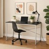 Royal Hampton Writing Desk with X Shaped Crossbar Support, Black and White - 2 of 4