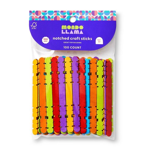 100ct Notched Craft Sticks - Mondo Llama™ : Target