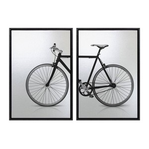 Kate & Laurel All Things Decor: 23"x33" Sylvie Bike Art, Floating Frame, Urban Decor - 1 of 4