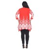 Women's Plus Size 3/4 Sleeve Printed Dulce Tunic Top - White Mark - 2 of 3