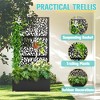 TOAOTBNBO Metal Privacy Screen with Leaf Pattern, Outdoor Planter Box with Wheels, Modern Outdoor Privacy Panels for Garden and Patio - 4 of 4