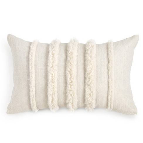 White textured 2025 lumbar pillow