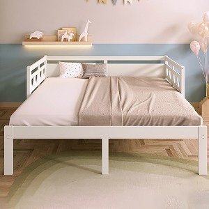 Twin Daybed, Sofa Bed With Pop Up Trundle, Slats Support, Heart-shaped Design Loveseat Chaise Lounge - 1 of 4